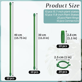 Catephe adjustable-length stake assembly shows customizable height for growing plants