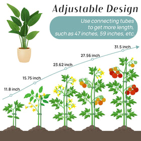 Catephe connecting tubes extend pole length for tall plants