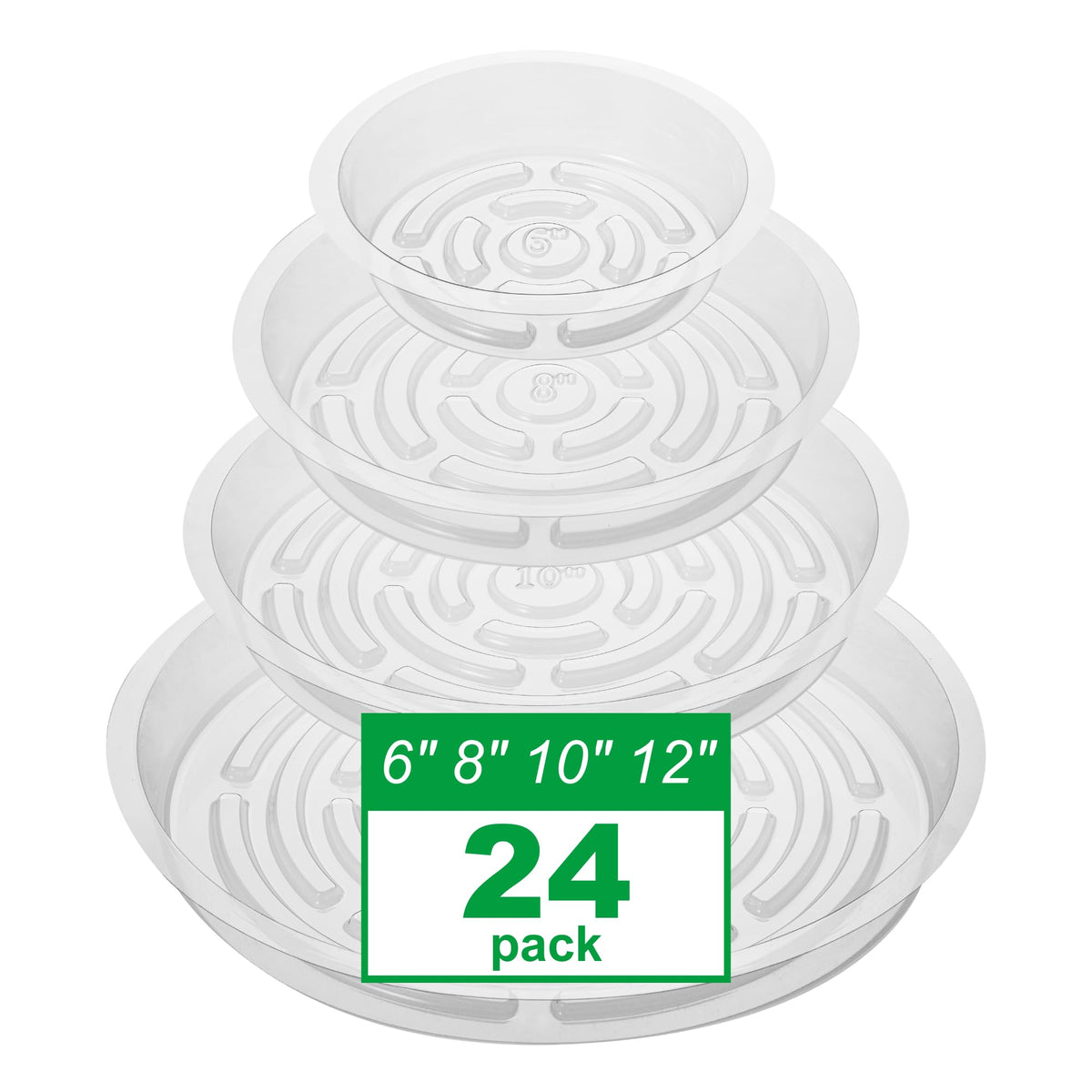 CATIFLIN clear saucers 6-inch provide stable plant support and moisture control for indoor pots.
