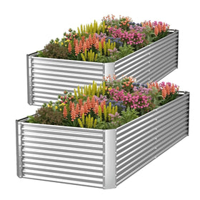 CATMANOR 2-pack tall bed front view for durable outdoor vegetable growing.