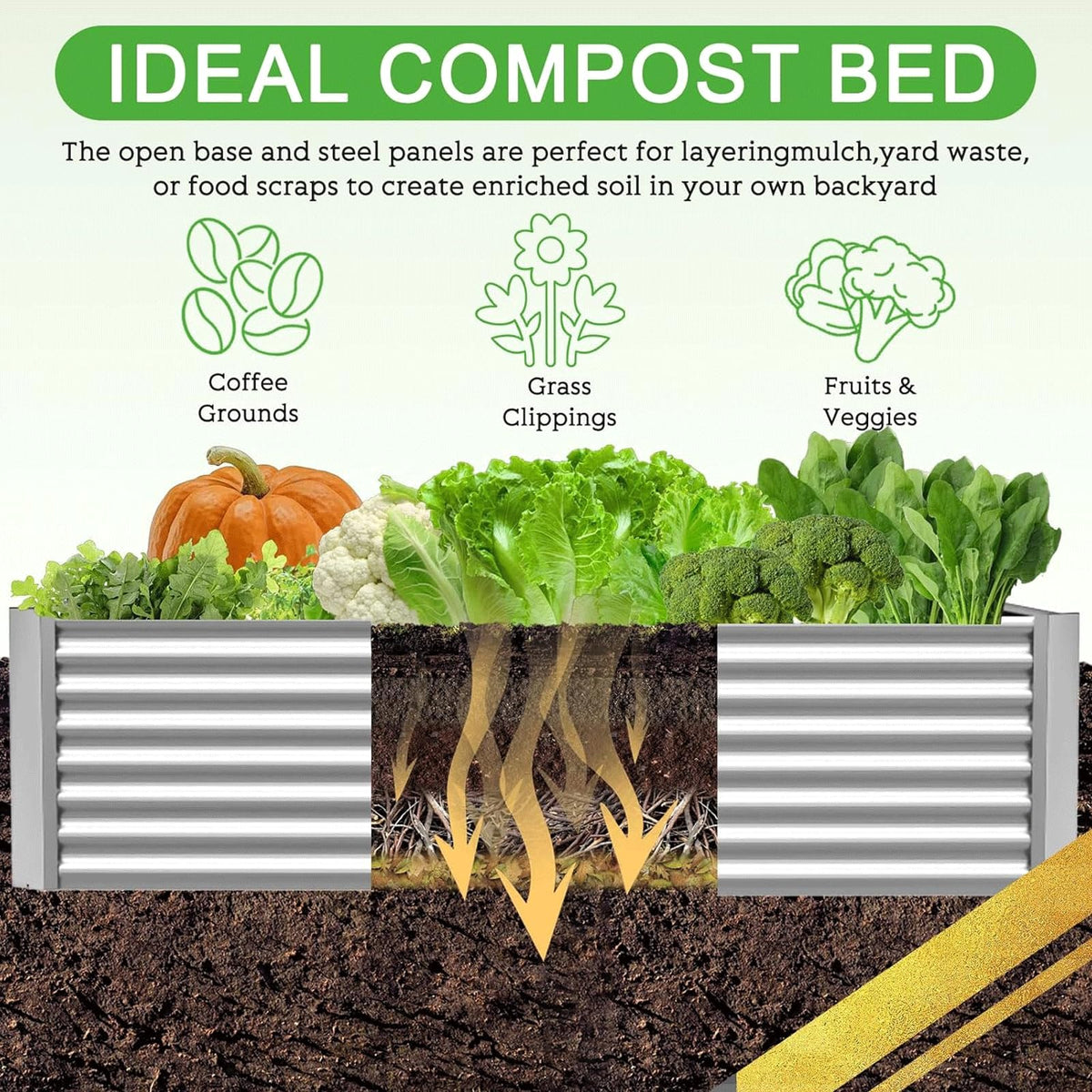 CATMANOR raised beds offer spacious growing area for vegetables, herbs, and flowers in any outdoor space.