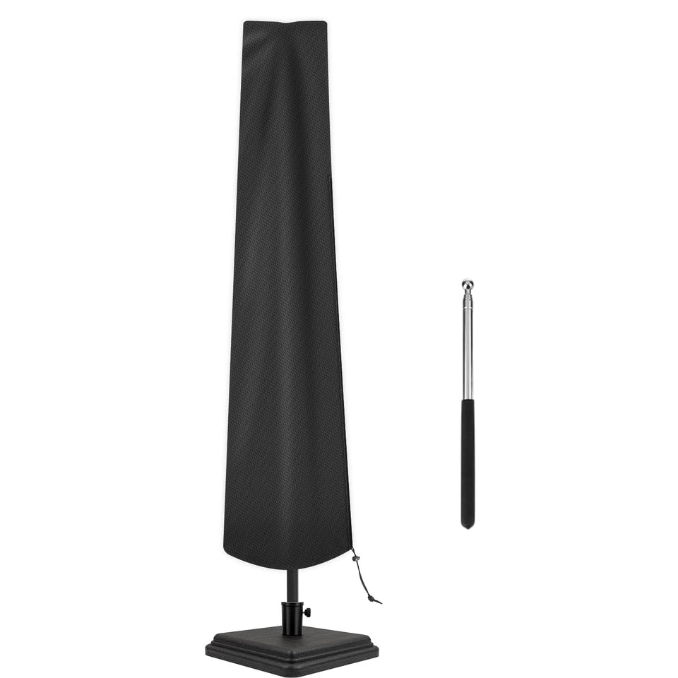 CATOTEL patio umbrella cover shown closed protects from weather