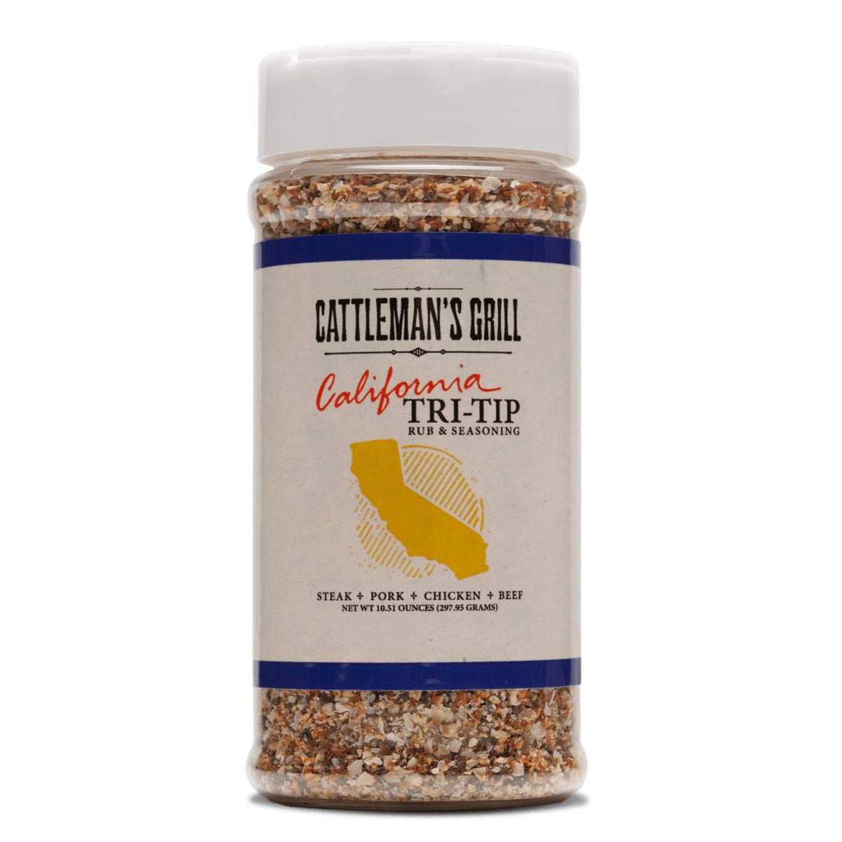 Cattleman's Grill California Tri-Tip Seasoning bottle ready for beef rubs and grill-friendly flavor.