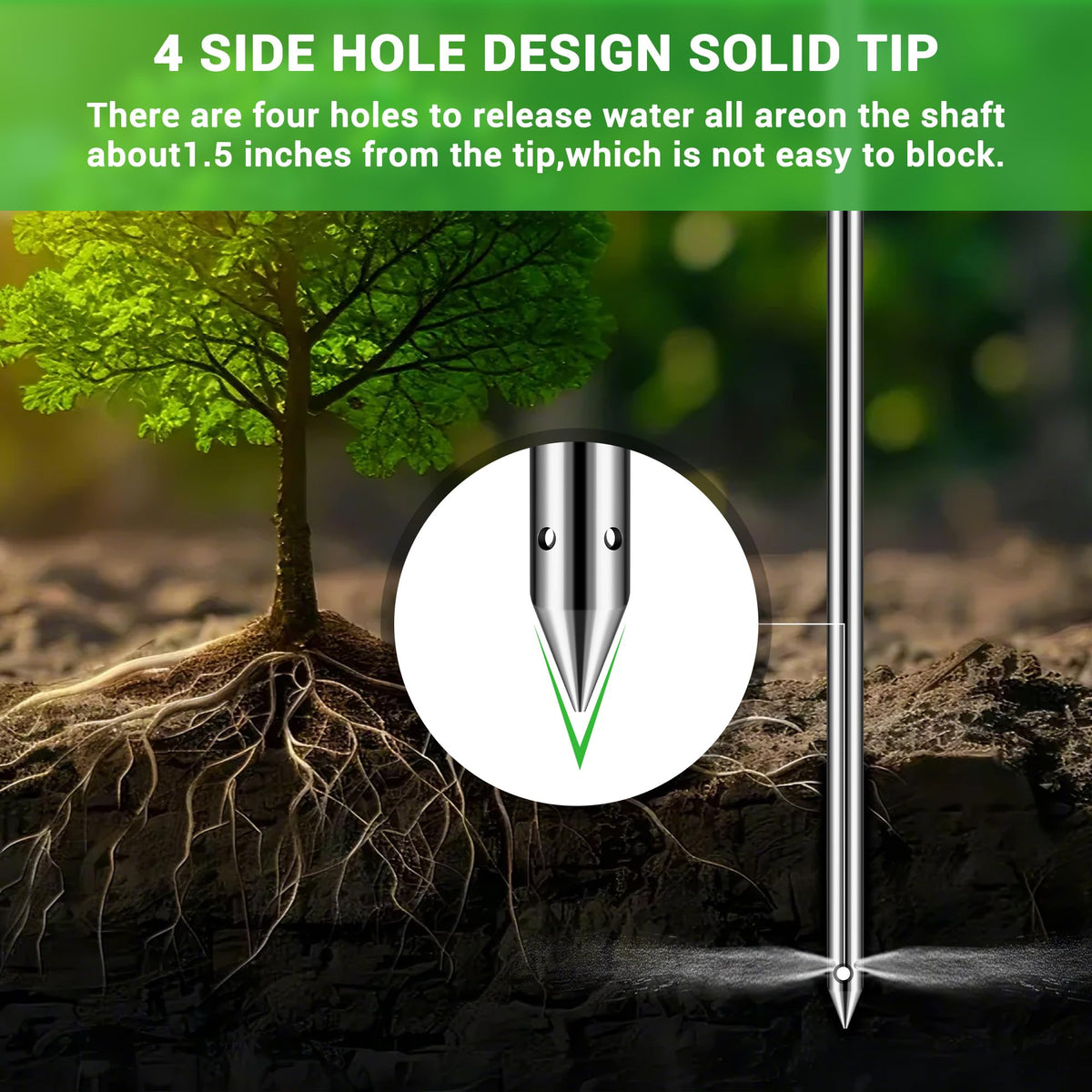 Caulimo stainless steel root feeder assembly for durable, rust-resistant garden irrigation