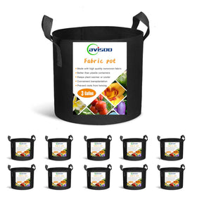 Cavisoo 3-gallon grow bag front view highlighting durable fabric for long-term reuse