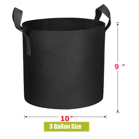 Cavisoo 3gal grow bag reinforced handles closeup highlights sturdy lifting and transport.