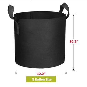 Cavisoo grow bags with reinforced handles for easy lifting and transport.