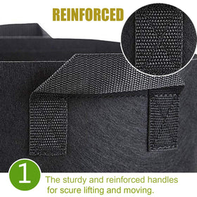Cavisoo grow bags breathable fabric closeup emphasizes rapid drainage for healthy growth.