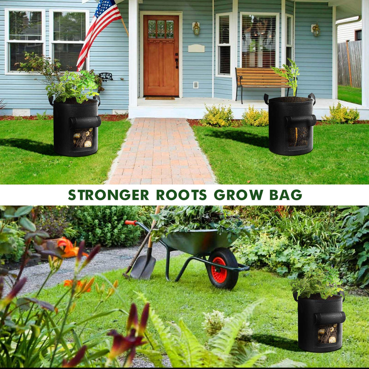 Cavisoo 5-pack grow bags are reusable for multiple years of gardening.