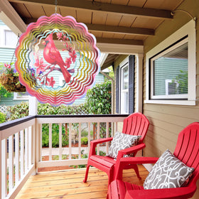 Cawalap outdoor patio wind spinner Cardinal Bird for lively yard movement.