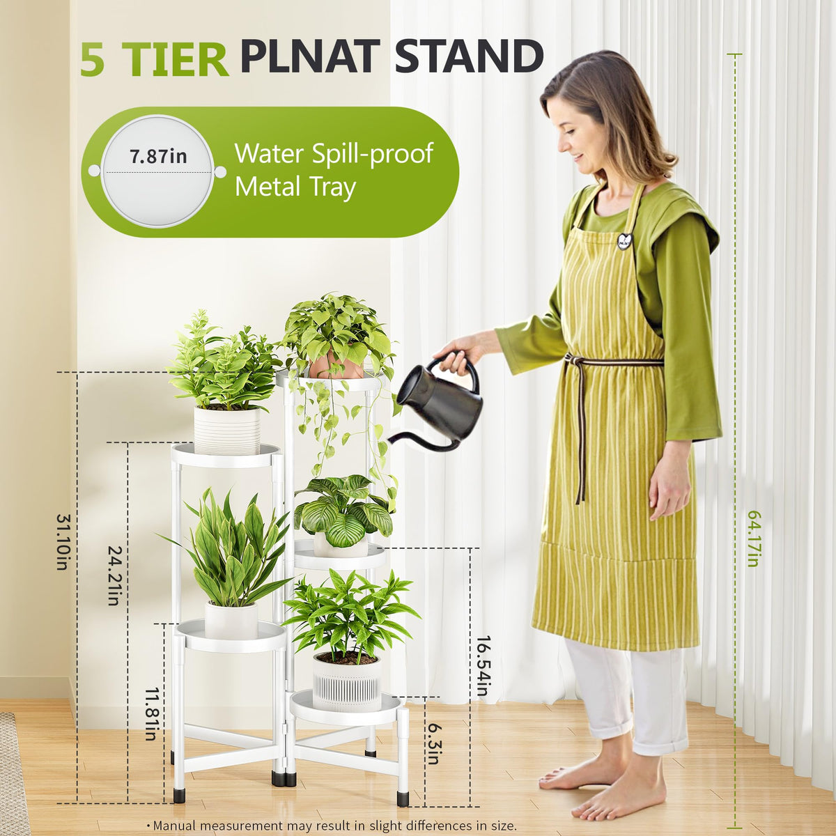 Cawukege layered plant display keeps plants sunlit and accessible.