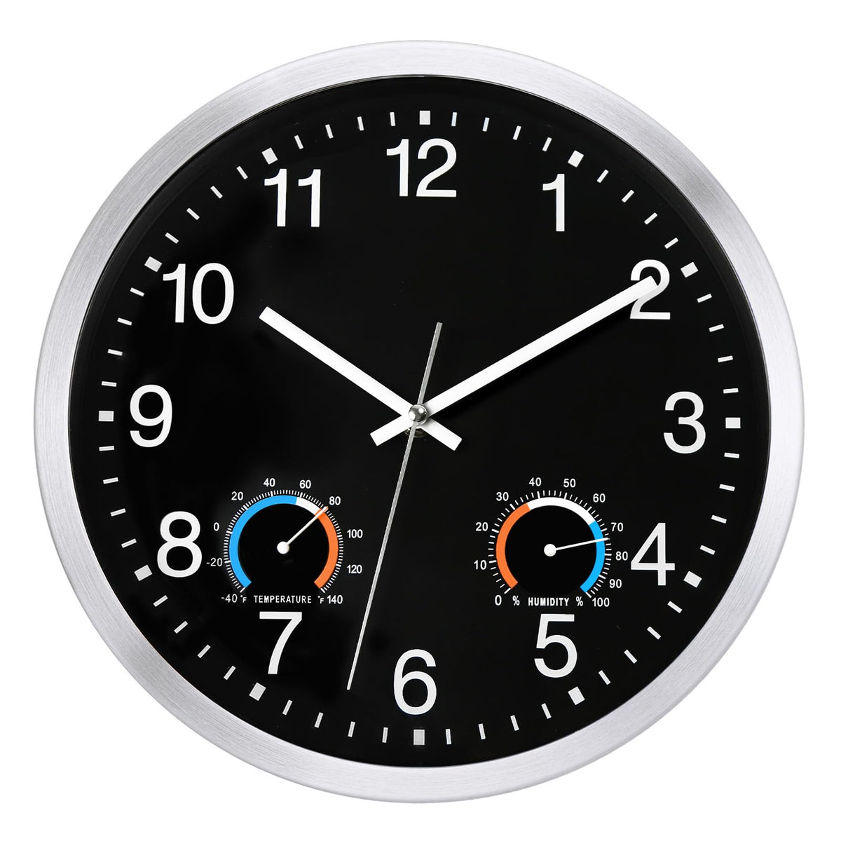 Caysie 12-inch outdoor clock waterproof for patio and poolside use.