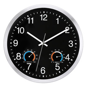 Caysie 12-inch outdoor clock waterproof for patio and poolside use.