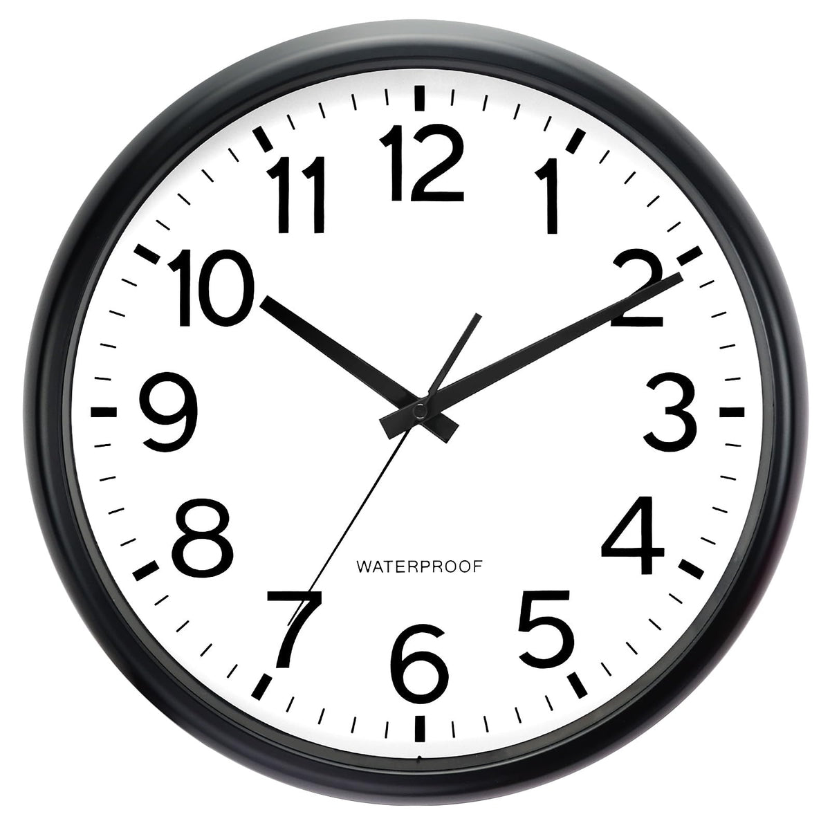Caysie 16-inch outdoor clock front view with clear numerals for easy outdoor time reading