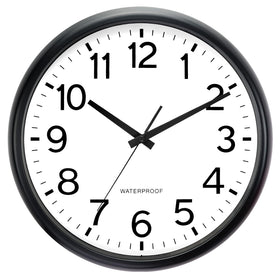 Caysie 16-inch outdoor clock front view with clear numerals for easy outdoor time reading