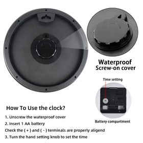 Caysie clock waterproof seal protecting the movement in wet outdoor conditions