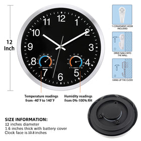 Caysie clock with large white numerals for easy reading from distance.