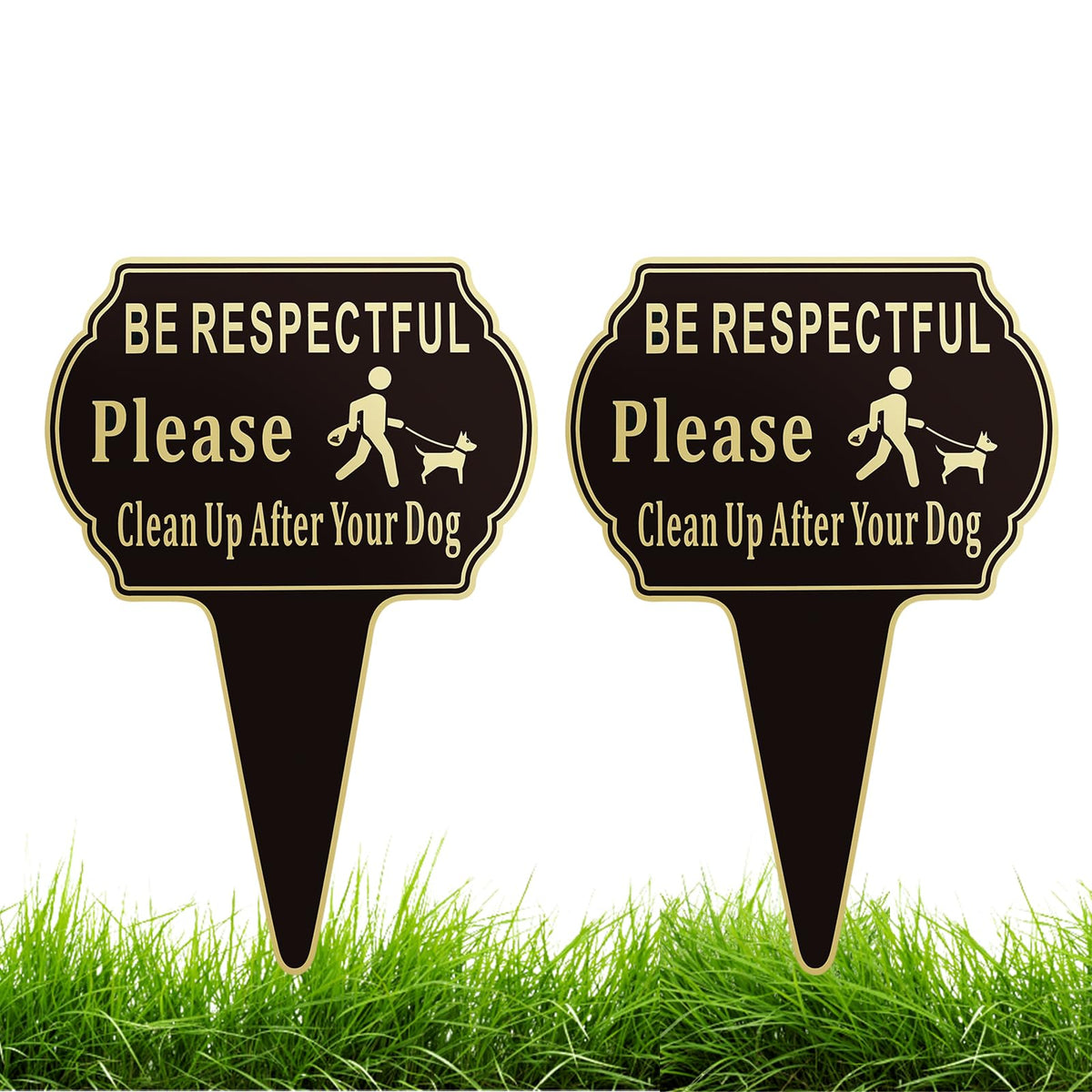 CBCJIEHUXL clean up sign front view enhances outdoor visibility for pet etiquette