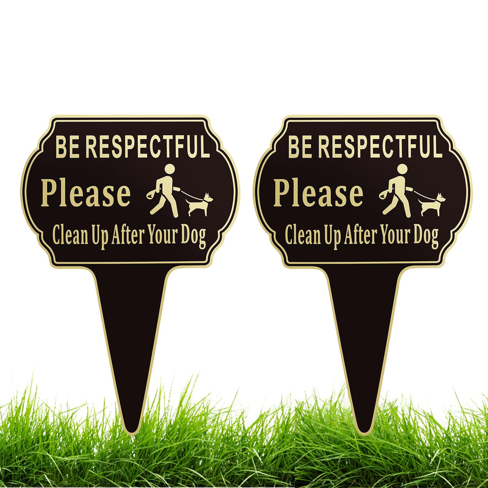 CBCJIEHUXL clean up sign front view enhances outdoor visibility for pet etiquette