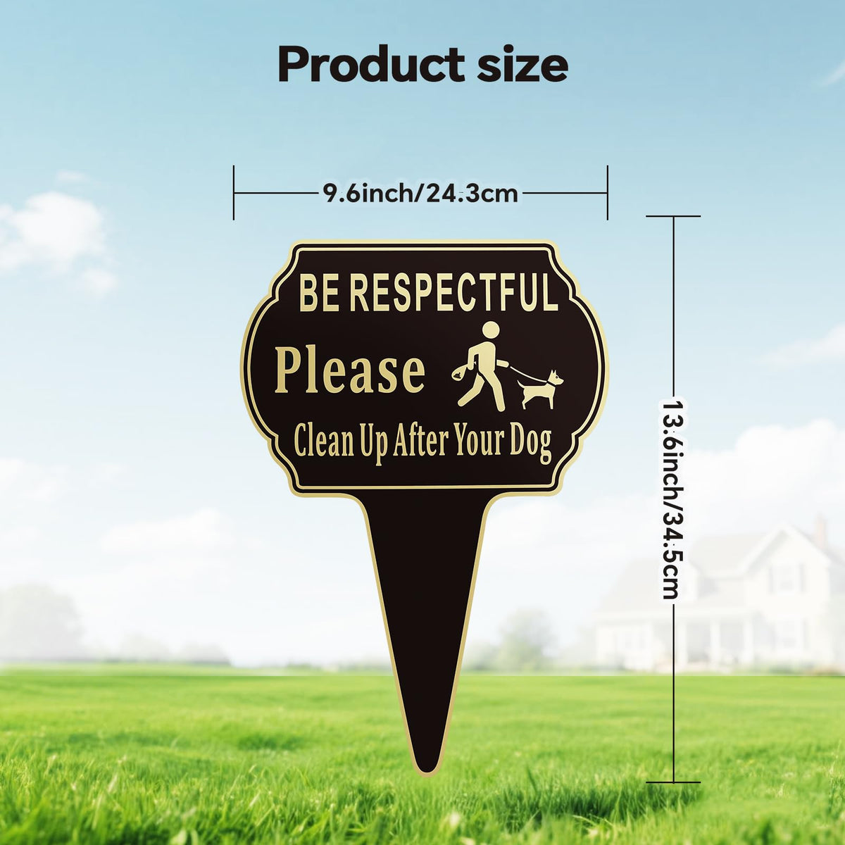 CBCJIEHUXL integrated stake dog sign shows easy ground insertion for lawns