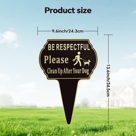 CBCJIEHUXL integrated stake dog sign shows easy ground insertion for lawns