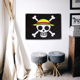 CBKSUHBADE flag adds color and anime flair to a room.