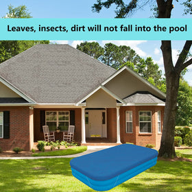 cdbz rectangle pool cover blue design complements outdoor setup