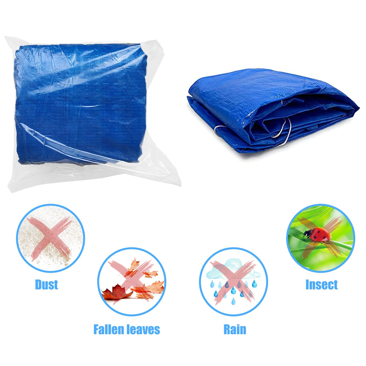 cdbz rectangle pool cover in use on inflatable pool with insulation