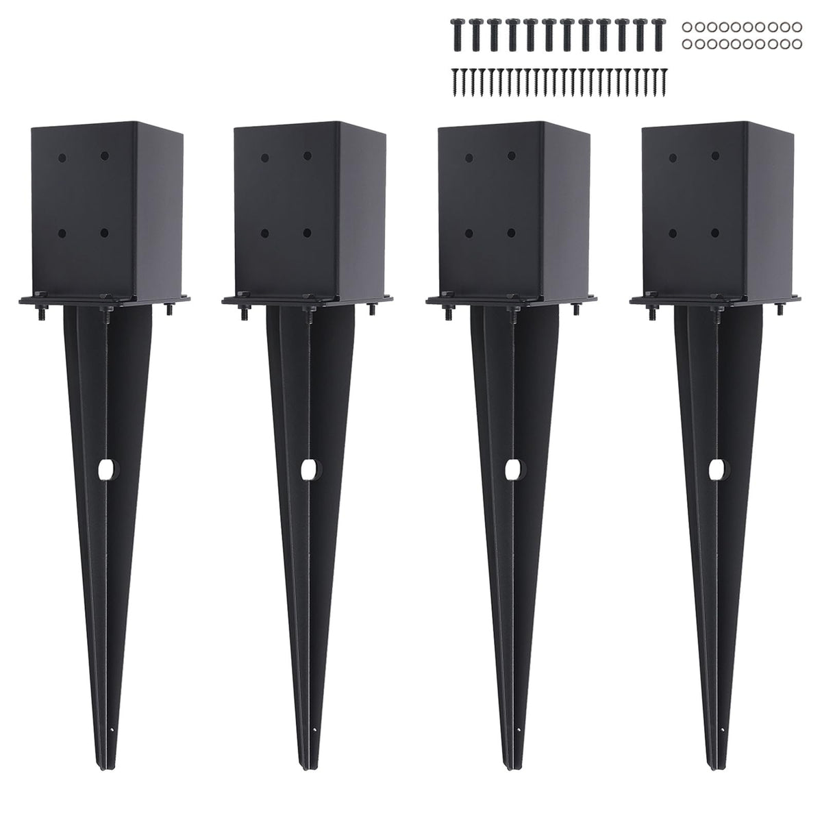 CDFYJHFDQ fence post anchor ground spike 22in secures outdoor posts with durable steel