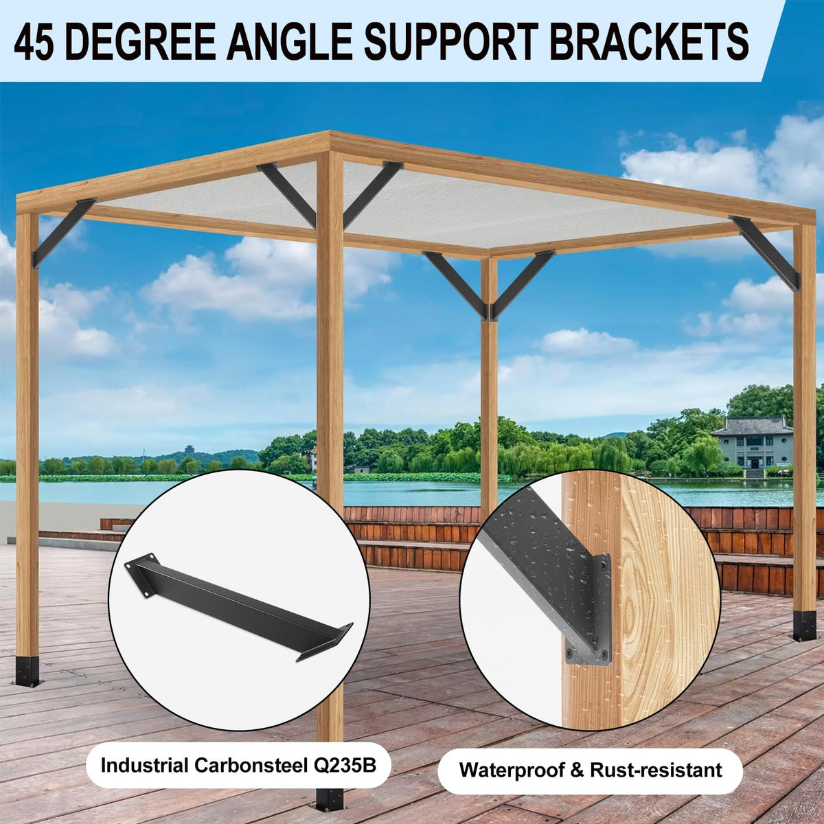 CDFYJHFDQ bracket set ideal for gazebos, tree houses, cabins, and patios.