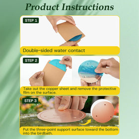 CDHSBJH Bird Bath Copper Disk outdoor-ready installation
