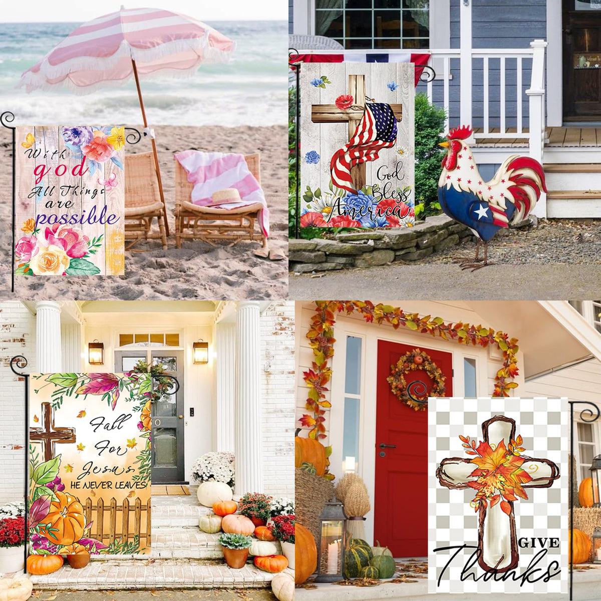 CDLong gift-ready Christian flags ideal for seasonal home decor.