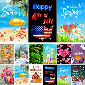 CDLong Easter flag in 12x18 size brightens outdoor spaces for festive decor.