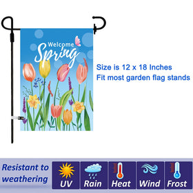 CDLong seasonal garden flags fabric detail highlights UV and weather resistance.