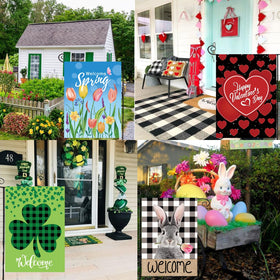 CDLong seasonal flags weather-ready design withstands rain and wind.