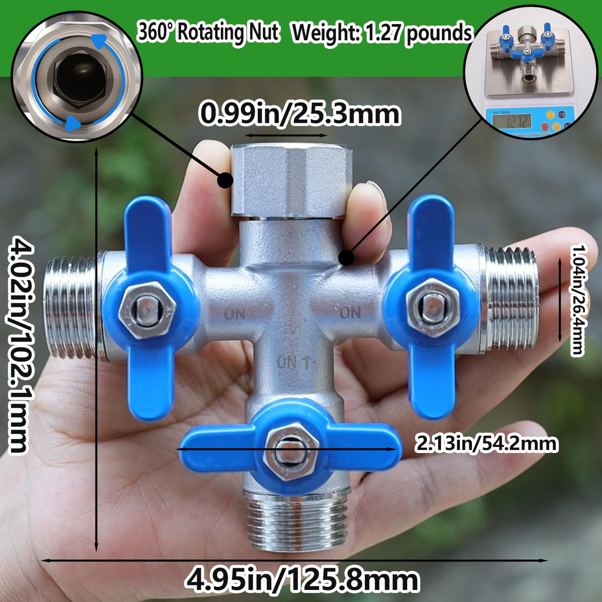 Ceaeso 0.6-inch ball valve for smooth water flow.