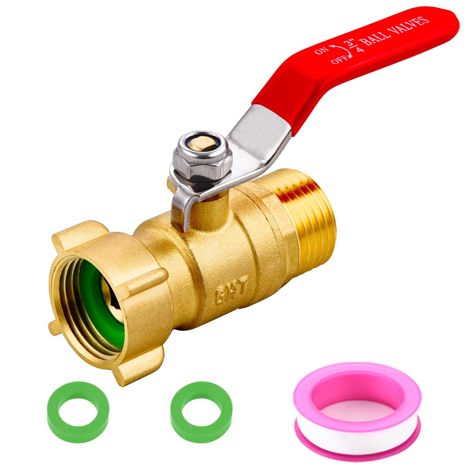 Ceaeso brass garden hose shut-off valve with full-flow bore for faster watering.