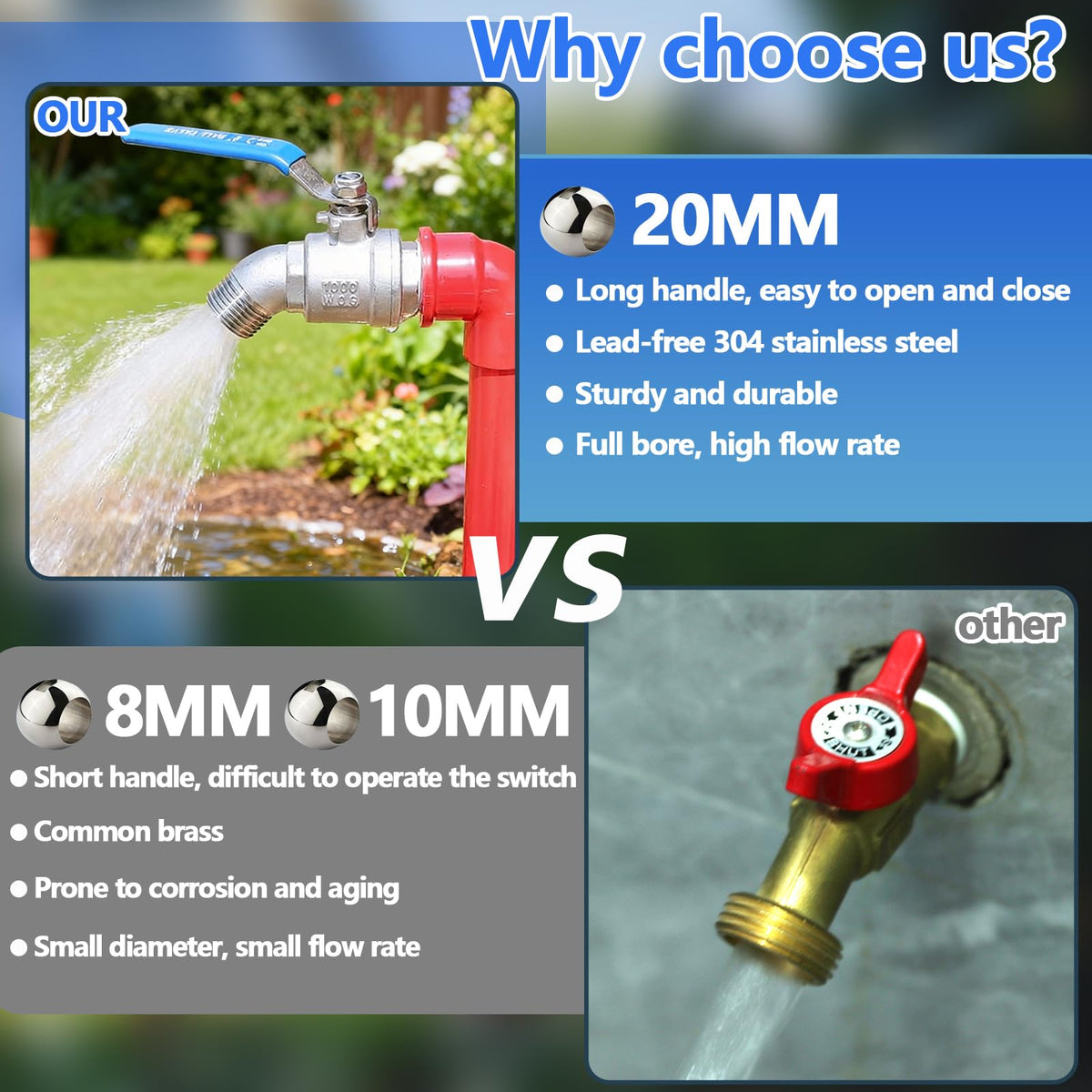 Ceaeso corrosion-resistant outdoor spigot withstands weather conditions.