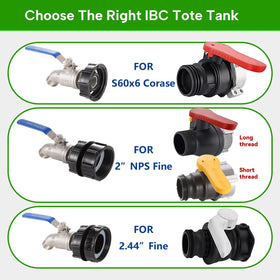 Ceaeso IBC adapter with 2.44-inch fine thread enables fast flow for watering.