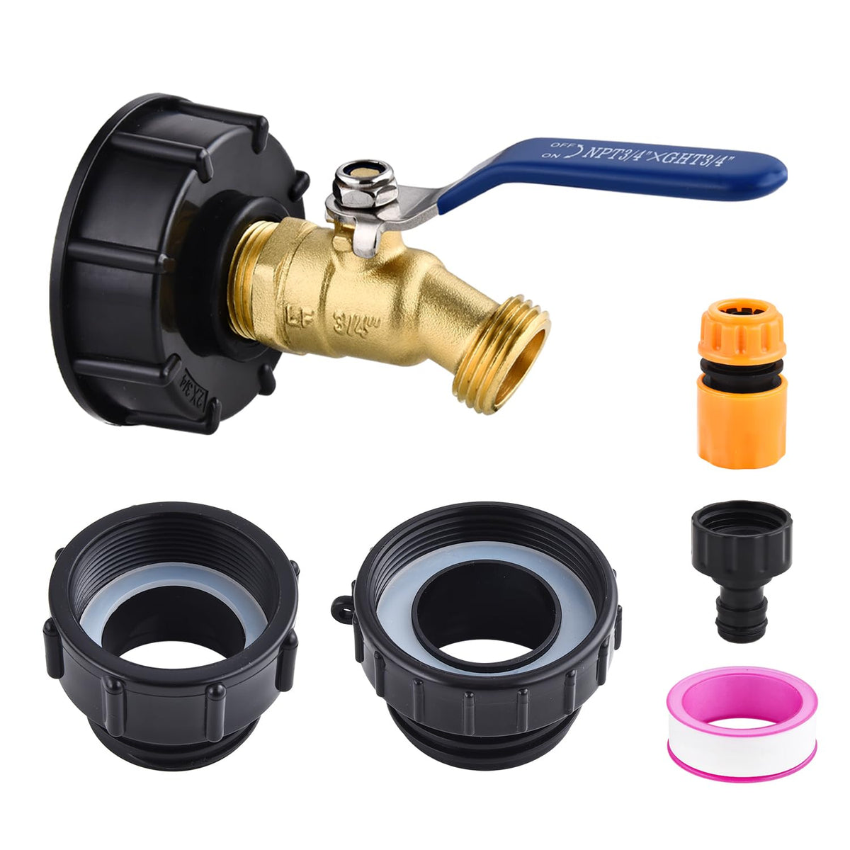 CEAESO IBC tote adapter demonstrating three-size compatibility for flexible connections
