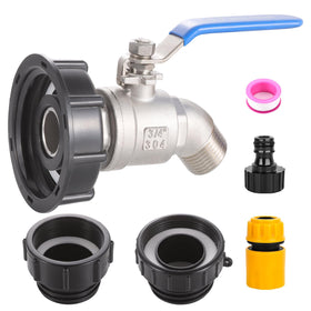 Ceaeso 3-size IBC tote adapter assembly shows versatile fittings for easy connections.