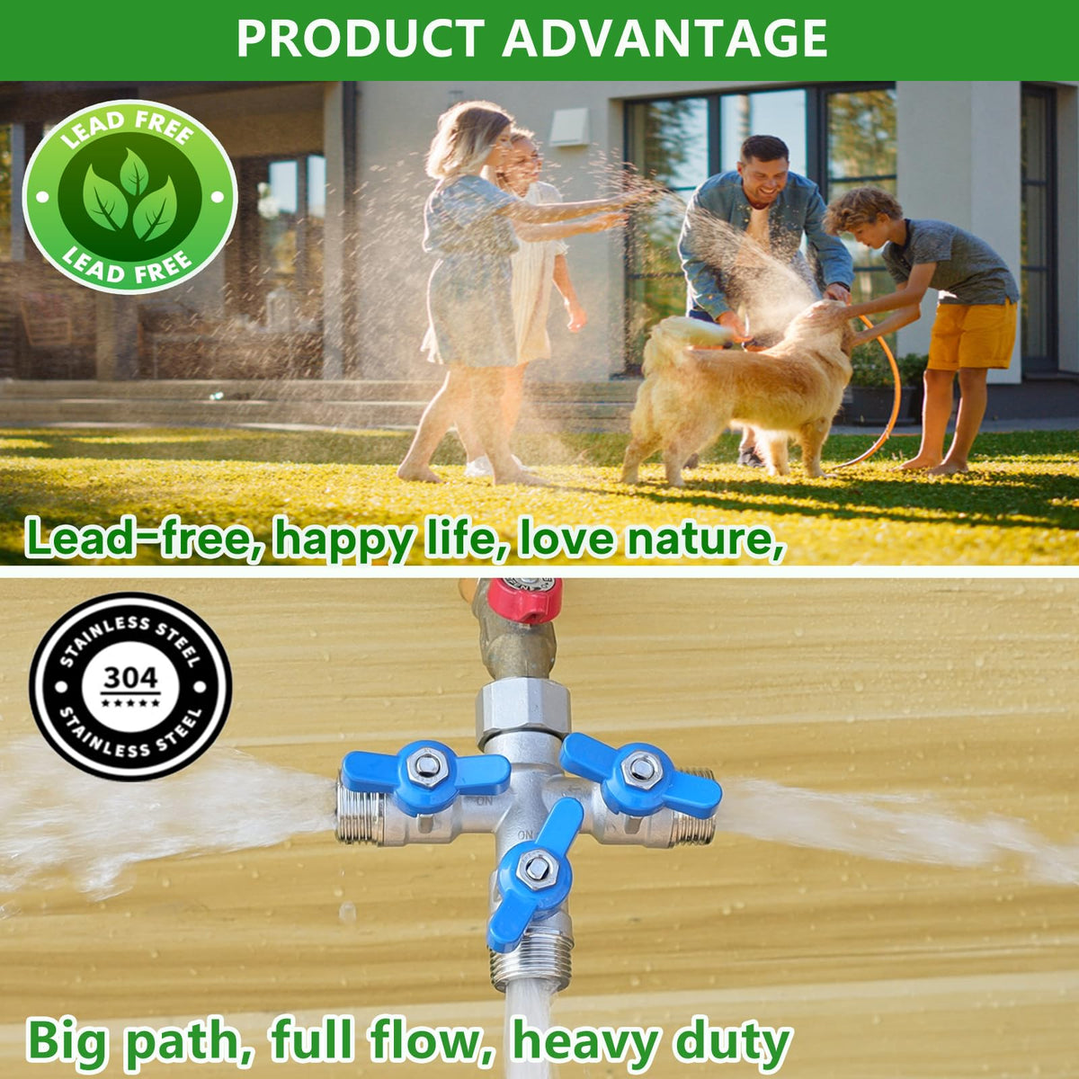 Ceaeso long metal butterfly handle eases quick valve switching.