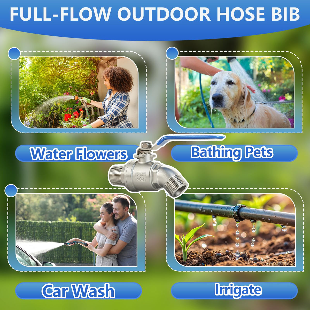 Ceaeso outdoor faucet image suited for car washing and cleaning tasks.