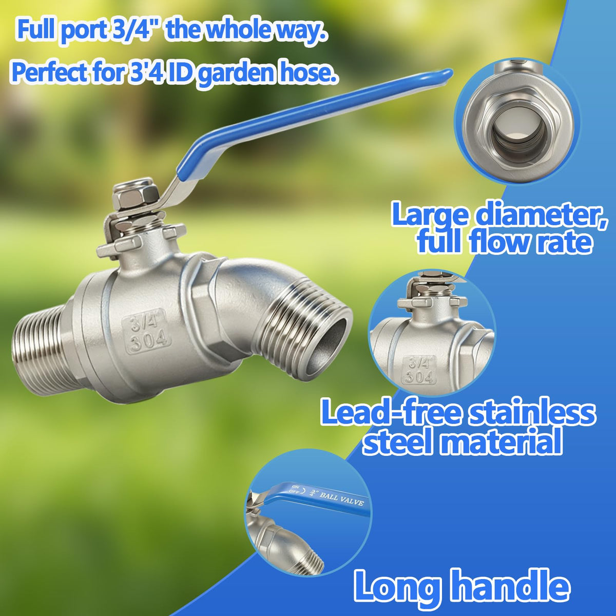 Ceaeso stainless steel faucet image suitable for gardens and irrigation.