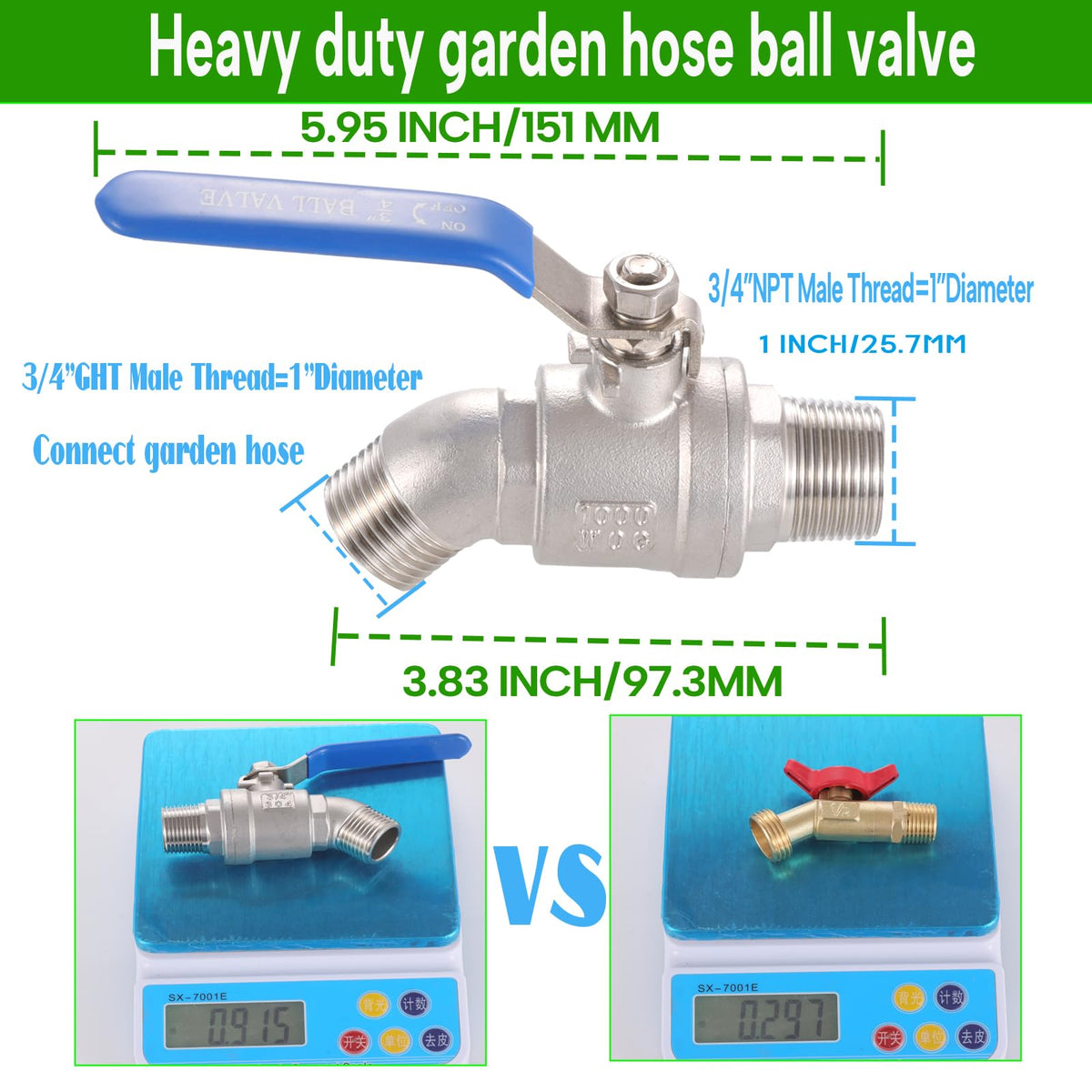 Ceaeso 304 stainless steel garden hose faucet provides durable water access.