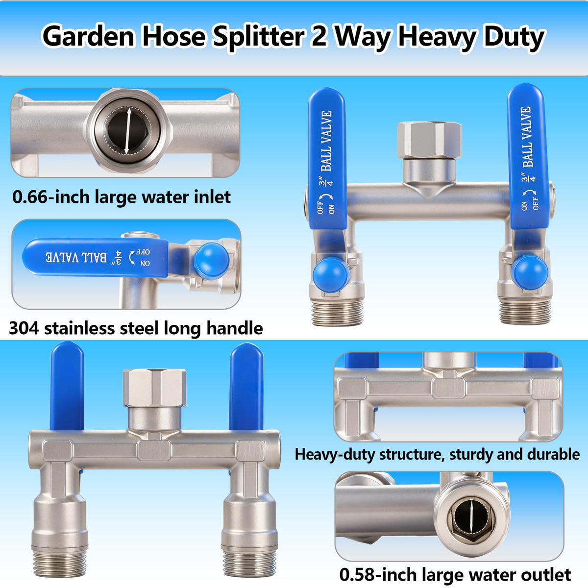 Ceaeso standard 3/4-inch faucet thread fits most hoses and spigots