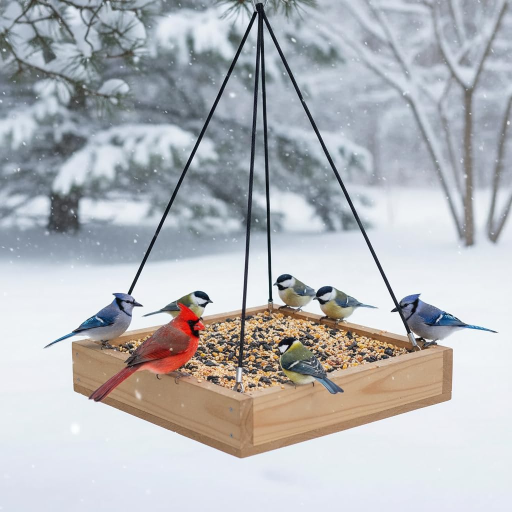 CEDAR ALPHA 10-inch tray feeder for seeds and fruit offerings.