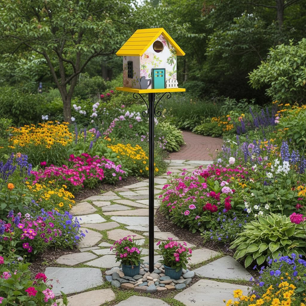 CEDAR ALPHA bluebird nest box with 1.5 inch entry hole for small songbirds.