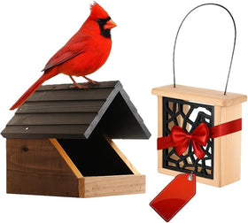 CEDAR ALPHA Cardinal Nesting Box provides open shelter and easy viewing for garden watchers.