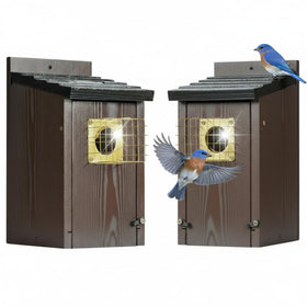 CEDAR ALPHA fortress bluebird house for outdoor use attracts bluebirds with durable cedar